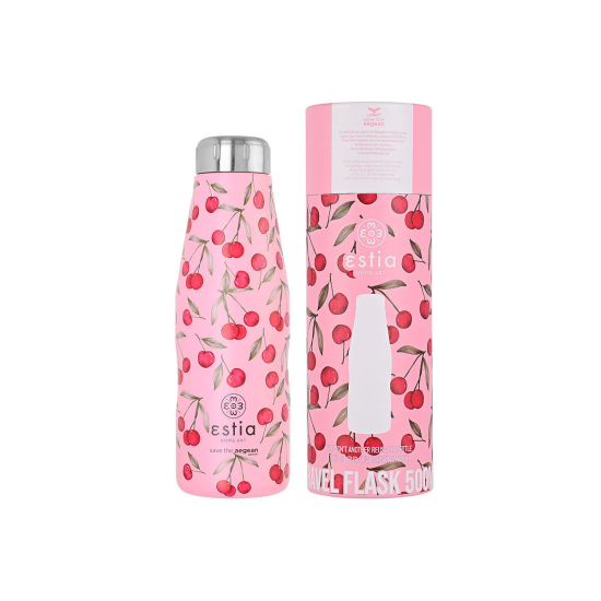 ΘΕΡΜΟΣ TRAVEL FLASK SAVE THE AEGEAN 500ml CHERRY ROSE ΘΕΡΜΟΣ TRAVEL FLASK SAVE THE AEGEAN 500ml CHERRY ROSE