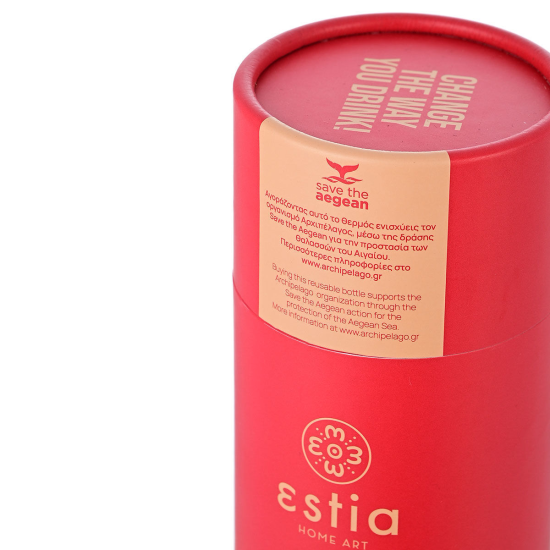 ΘΕΡΜΟΣ TRAVEL FLASK SAVE THE AEGEAN 500ml SCARLET RED