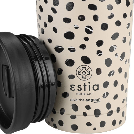 ΘΕΡΜΟΣ TRAVEL MUG SAVE THE AEGEAN 350ml LEOPARD TAUPE