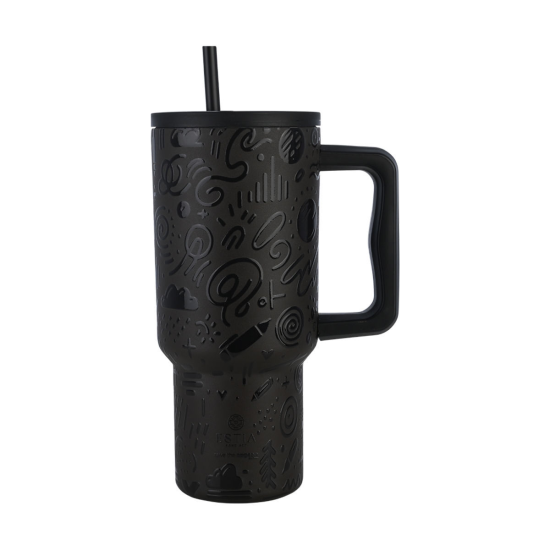 ΘΕΡΜΟΣ STRAW TUMBLER XL SAVE THE AEGEAN 900ml NOIR ECHO