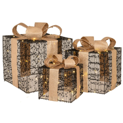 ΧΡ ΜΑΥΡΟ ΔΩΡΟ ΜΕ LED ΦΩΣ ΜΕΣΑΙΟ 20Χ20Χ23ΕΚ+30LED ΜΕ ΧΡΥΣΟ ΦΙΟΓΚΟ