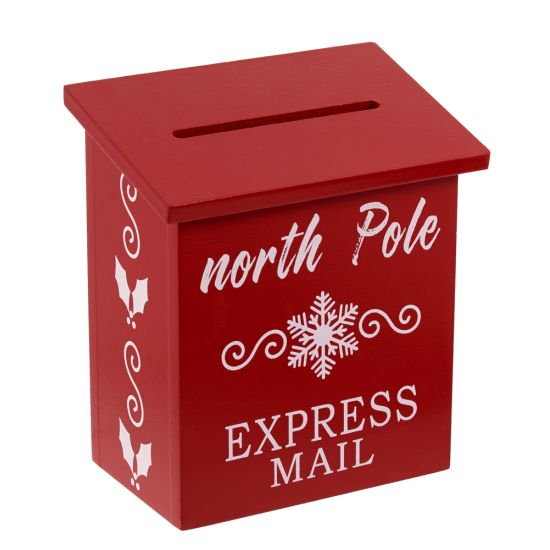 ΞΥΛΙΝΟ POST BOX  ΚΟΚΚΙΝΟ 14,5Χ9Χ16,5CM