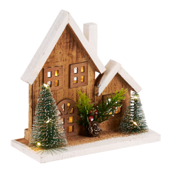 ΞΥΛΙΝΟ ΣΠΙΤΑΚΙ  ΜΕ ΦΩΣ 2ΧΡ ΑΣΣ. 20CM 20LED