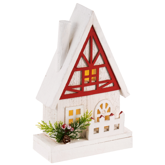 ΞΥΛΙΝΟ ΣΠΙΤΑΚΙ  ΜΕ ΦΩΣ 2ΧΡ ΑΣΣ. 30CM 5LED