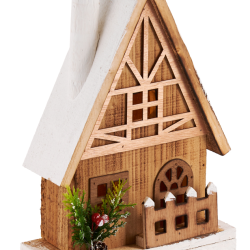 ΞΥΛΙΝΟ ΣΠΙΤΑΚΙ  ΜΕ ΦΩΣ 2ΧΡ ΑΣΣ. 30CM 5LED