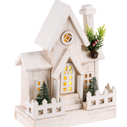 ΞΥΛΙΝΟ ΣΠΙΤΑΚΙ  ΜΕ ΦΩΣ 2ΧΡ ΑΣΣ. 30CM 5LED