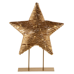 ΧΡΥΣΟ ΑΣΤΕΡΙ ΜΕ ΒΑΣΗ 30Χ37 CM ΜΕ 30LED