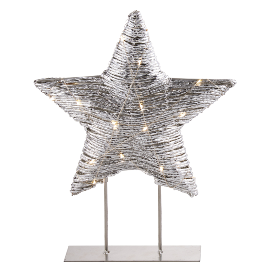 ΑΣΗΜΙ ΑΣΤΕΡΙ ΜΕ ΒΑΣΗ 30Χ37CM ΜΕ 30LED