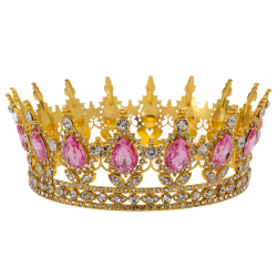 ΔΙ ΧΡΥΣΗ ΜΕΤΑΛΛΙΚΗ ΚΟΡΩΝΑ ΜΕ ΡΟΖ ΠΕΤΡΕΣ Φ14Χ5ΕΚ