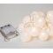 10Led Φωτάκια Σταθερά Με Μπάλες Cotton 6cm Μπατ. ΑΑ Με Θερμό Φωτ. 1,5Μ