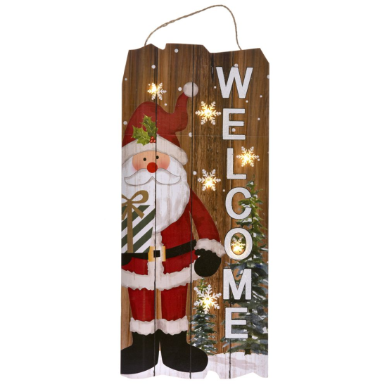 ΧΡ ΞΥΛΙΝΗ ΠΙΝΑΚΙΔΑ ΑΙ ΒΑΣΙΛΗΣ/WELCOME ΜΕ ΦΩΣ 6 LED 22Χ2Χ50ΕΚ