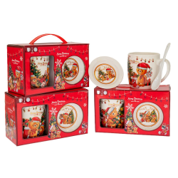 ΧΡ ΣΕΤ/2 ΚΕΡΑΜΙΚΗ ΚΟΥΠΑ ΜΕ ΑΡΚΟΥΔΑΚΙ ΜΕ ΠΙΑΤΑΚΙ & ΚΟΥΤΑΛΑΚΙ ΣΕ ΚΟΥΤΙ ΔΩΡΟΥ 4ΣΧ 300ML