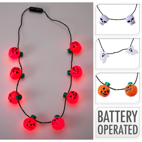 Κολιέ Halloween με LED 94cm 3Σχδ
