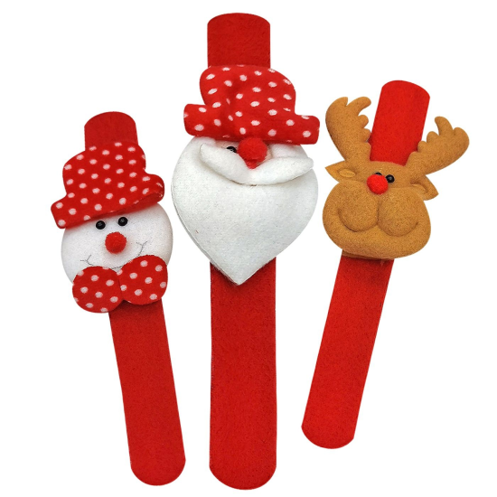 Βραχιόλι Έλασμα Xmas Φιγούρα 21x8cm Με κόκκινες Φιγούρες