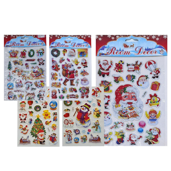 Αυτοκόλλητα 3D Χριστουγέννων Καρτέλα Μεσαία 25x15cm