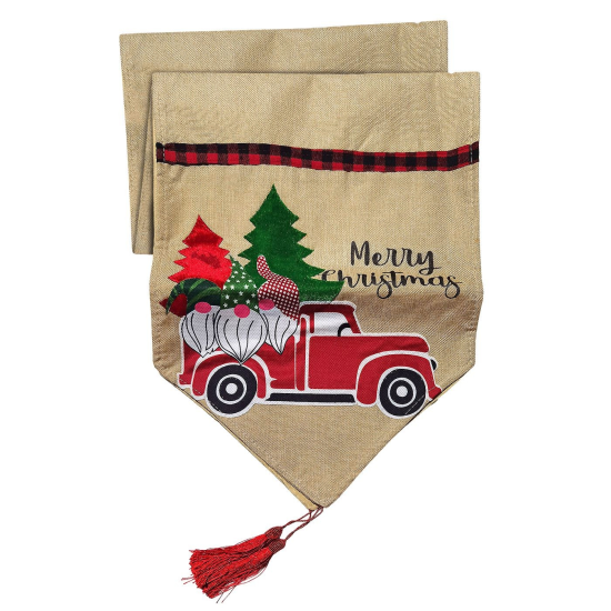 Runner Διακόσμησης Τραπεζιού Λινάτσα Santa car 180x35cm