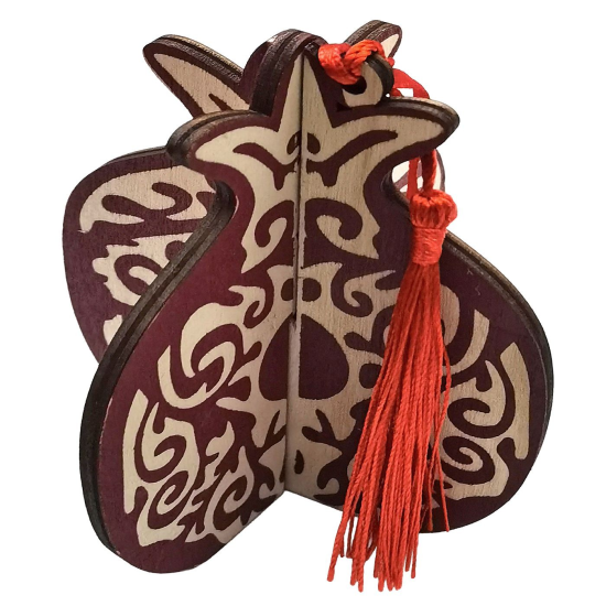 Ρόδι Ξύλινο 3D Κρεμαστό 11x9,5cm