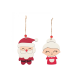Χριστουγεννιάτικο Ξύλινο Στολίδι ''Mr & Mrs Santa'' 10εκ. (TIMH TEMAXIOY)