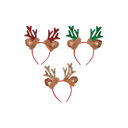 Χριστουγεννιάτικη Στέκα Τάρανδος με Κουδουνάκια σε 3 χρώματα 24εκ.