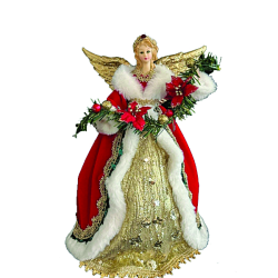 Κορυφή Δέντρου Άγγελος Κόκκινος-Χρυσό 40cm