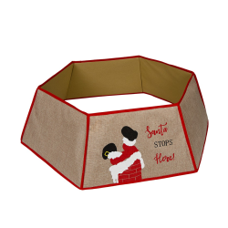 Εξάγωνο Κάλυμμα Βάσης Δέντρου ''Santa Stops Here'' 72x23εκ