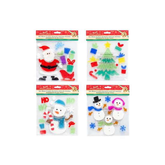 Χριστουγεννιάτικο Αυτοκόλλητο Gel Παραθύρου 4σχ. 19x19εκ.