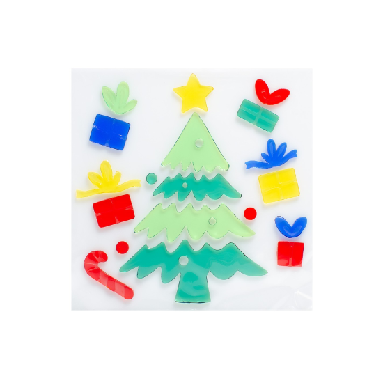 Χριστουγεννιάτικο Αυτοκόλλητο Gel Παραθύρου 4σχ. 19x19εκ.