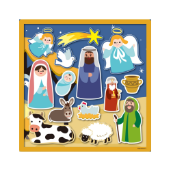 Χριστουγεννιάτικο Αυτοκόλλητο με Αφίσα Φάτνη 26x21εκ.