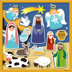 Χριστουγεννιάτικο Αυτοκόλλητο με Αφίσα Φάτνη 26x21εκ.