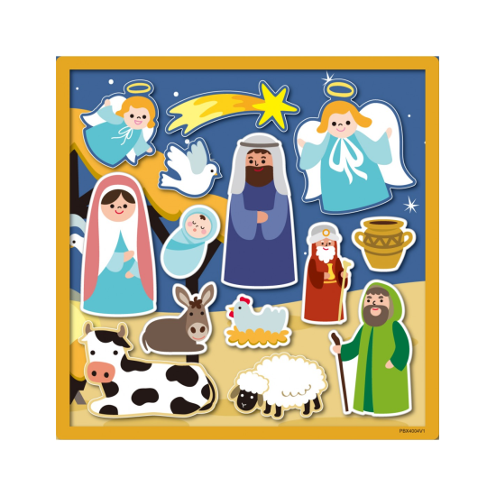 Χριστουγεννιάτικο Αυτοκόλλητο με Αφίσα Φάτνη 26x21εκ.