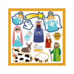 Χριστουγεννιάτικο Αυτοκόλλητο με Αφίσα Φάτνη 26x21εκ.