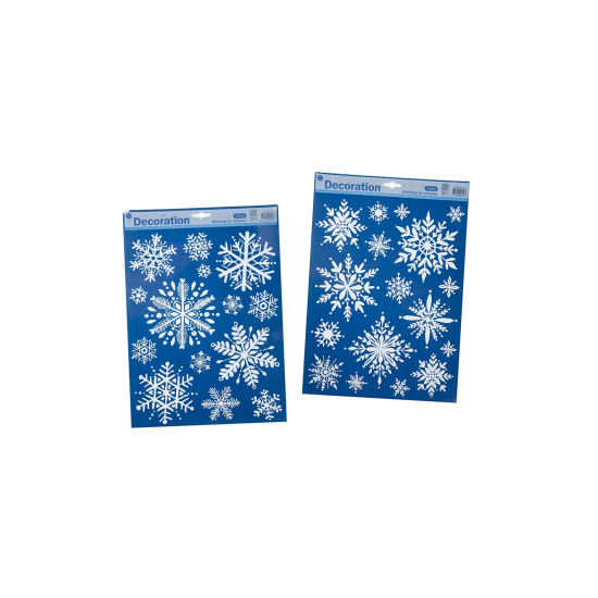 Αυτοκόλλητες Νιφάδες με Glitter 2σχ 41Χ29εκ