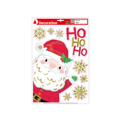 Αυτοκόλλητα Παραθύρου Αγ. Βασίλης & Τάρανδος με glitter 41χ27 εκ.