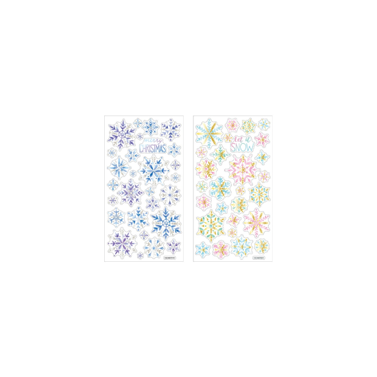 Αυτοκόλλητα Χιονονιφάδες σε 2 σχέδια 21.5x9.5εκ.