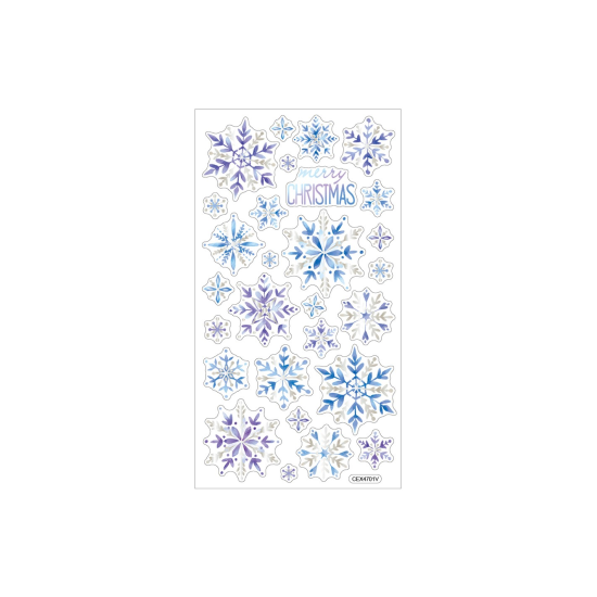 Αυτοκόλλητα Χιονονιφάδες σε 2 σχέδια 21.5x9.5εκ.