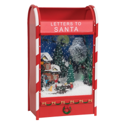 Χριστουγεννιάτικο Διακοσμητικό Γραμματοκιβώτιο Χιονόμπαλα Με Φώς Μουσική Και Χιόνι 20 x 12 x 35 cm