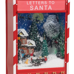 Χριστουγεννιάτικο Διακοσμητικό Γραμματοκιβώτιο Χιονόμπαλα Με Φώς Μουσική Και Χιόνι 20 x 12 x 35 cm