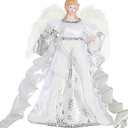 Λευκή Χριστουγεννιάτικη Κορυφή Δέντρου Άγγελος 30cm