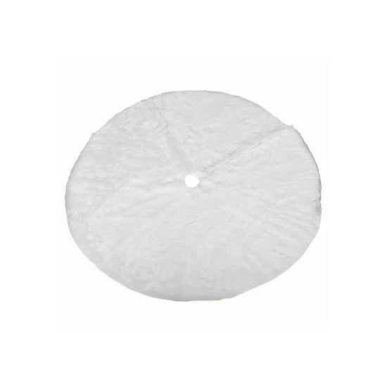 Χριστουγεννιάτικη Γούνινη Ποδιά Δέντρου Λευκή 100εκ.