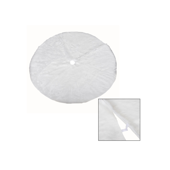 Χριστουγεννιάτικη Γούνινη Ποδιά Δέντρου Λευκή 100εκ.