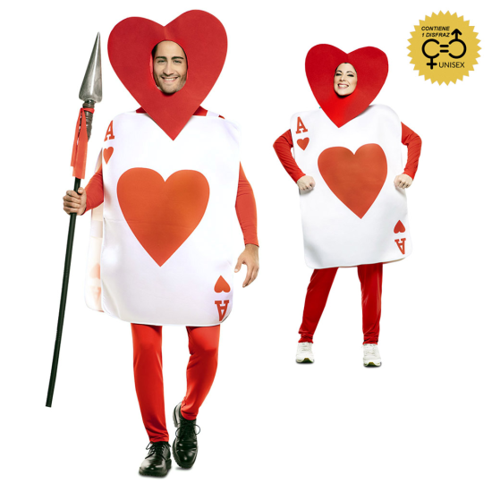 Στολή Μασκότ Ενηλίκων Τραπουλόχαρτο Καρδιά Large