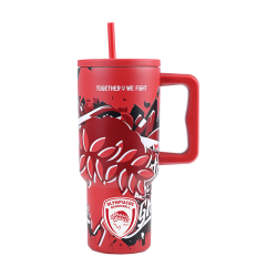 ΘΕΡΜΟΣ STRAW TUMBLER XL OLYMPIACOS BC EDITION TOGETHER WE FIGHT 900ml
