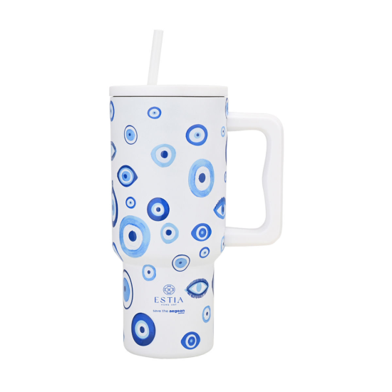 ΘΕΡΜΟΣ STRAW TUMBLER XL SAVE THE AEGEAN 900ml SPIRIT OF LUCK