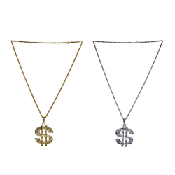 Κολιέ Δολάριο Σε Ασημί Χρώμα