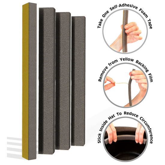 ΑΥΤΟΚΟΛΛΗΤΕΣ ΤΑΙΝΙΕΣ 4 SELF-ADHESIVE FOAM TAPES to fix loose fitting hats