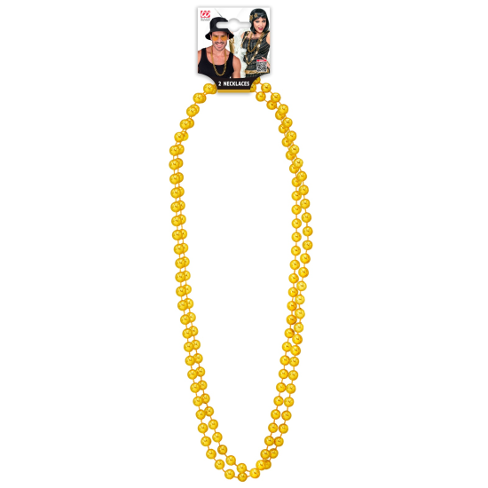 ΚΟΛΛΙΕ SET OF 2 GOLD BEADED NECKLACES 40 cm