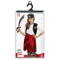 Στολή Παιδική PIRATE GIRL 128cm (dress with vest, belt, headpiece)