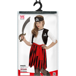 Στολή Παιδική PIRATE GIRL 140cm (dress with vest, belt, headpiece)