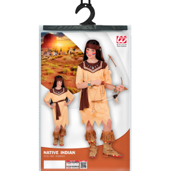 Στολή Παιδική INDIAN GIRL 116cm (dress, belt, headband)