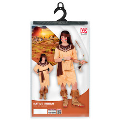 Στολή Παιδική INDIAN GIRL 158cm (dress, belt, headband)